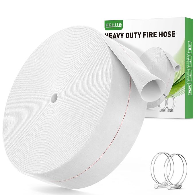 AGHITG Fire Backwash Hose 100 Ft With Clam 112 Pool Discharge Hose for Swimming Pool Drain Flexible Sump Pump Hose