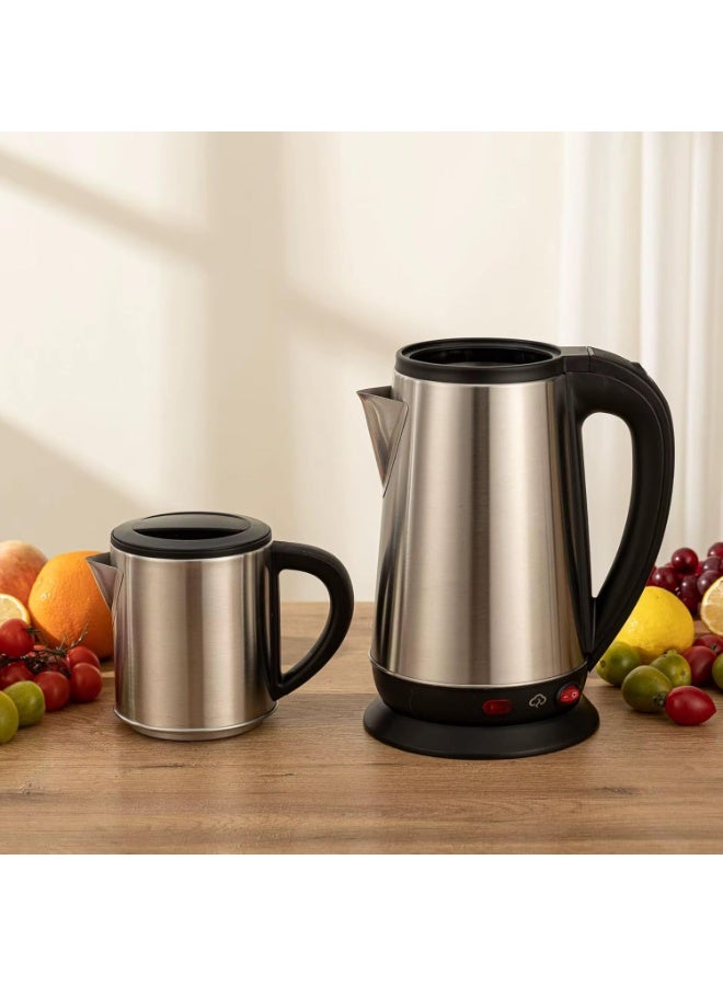 MUNTAQI Double Electric Kettle 2.0 – Dual Chamber Hot Water Boiler & Tea Maker, 2-in-1 Electric Kettle with Temperature Control, Fast Boil, Auto Shut-Off & Keep Warm Function for Home, Office & Travel - Image 4