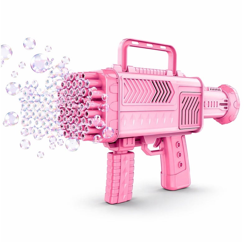 O2. 46 Hole Rocket Launcher Bubble Gun – Pink | High Density Bubble Maker for Kids - Image 1