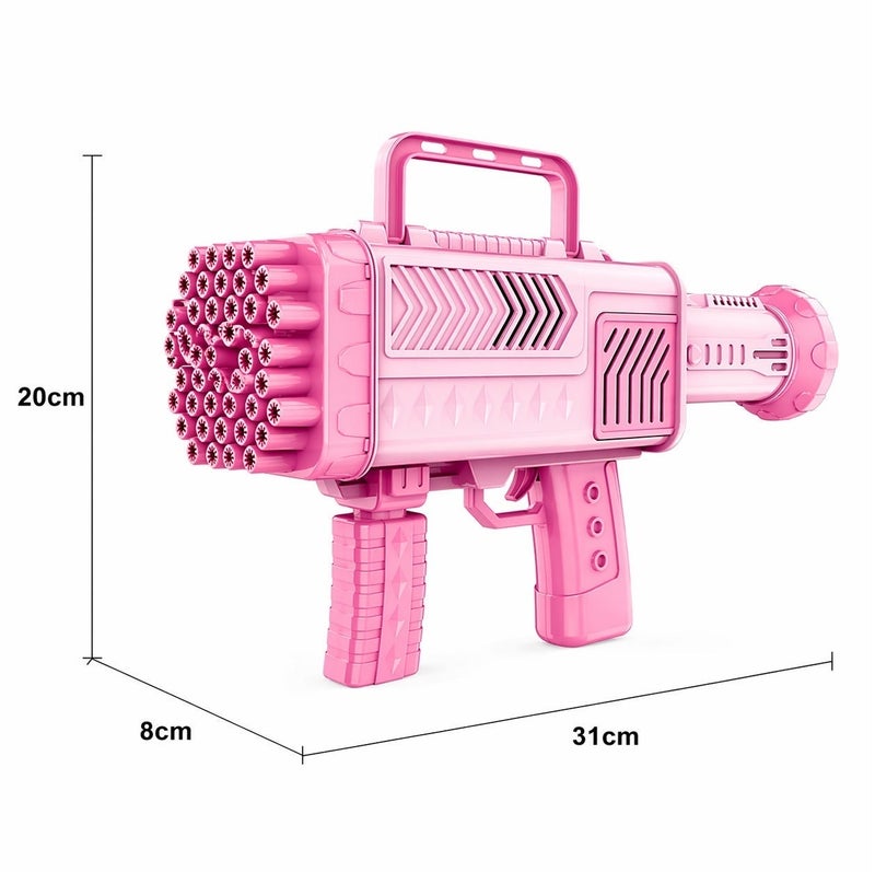 O2. 46 Hole Rocket Launcher Bubble Gun – Pink | High Density Bubble Maker for Kids - Image 5