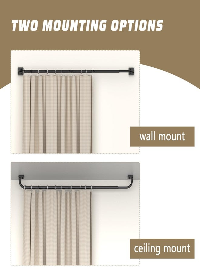 UIOSANRT Curtain Rods for Windows 48 to 84 inch, 5/8" Diameter Black Curtain Rod Ceiling Mount, Warp Around Long Curtain Rod for Bedroom Living Room - Image 3