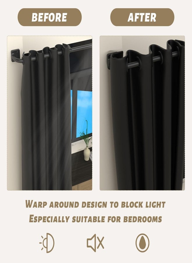 UIOSANRT Curtain Rods for Windows 48 to 84 inch, 5/8" Diameter Black Curtain Rod Ceiling Mount, Warp Around Long Curtain Rod for Bedroom Living Room - Image 4
