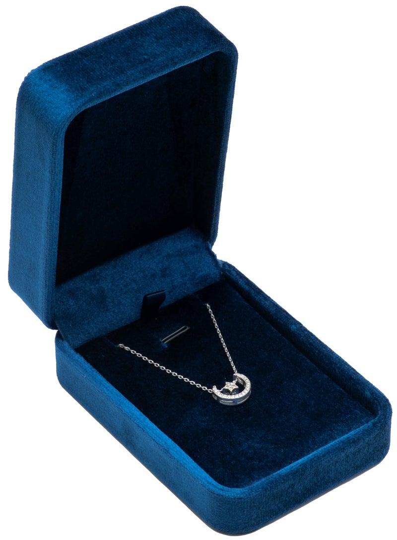 Giftop Classic Velvet Jewelry Gift Box Case for Necklace Pendant (Blue) - Image 2
