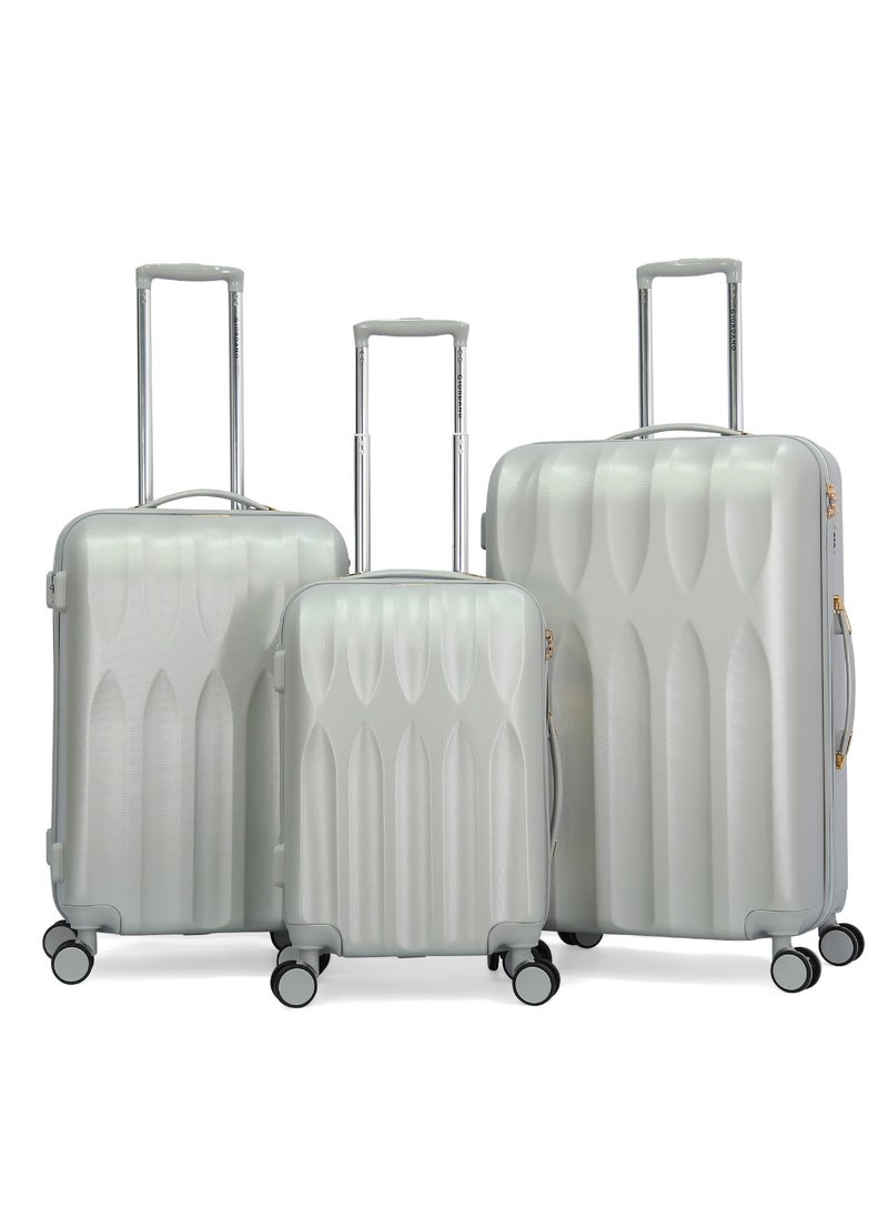 GIORDANO Giordano Hardside Luggage Trolley  3 PCS Set ,Silver  - Image 1