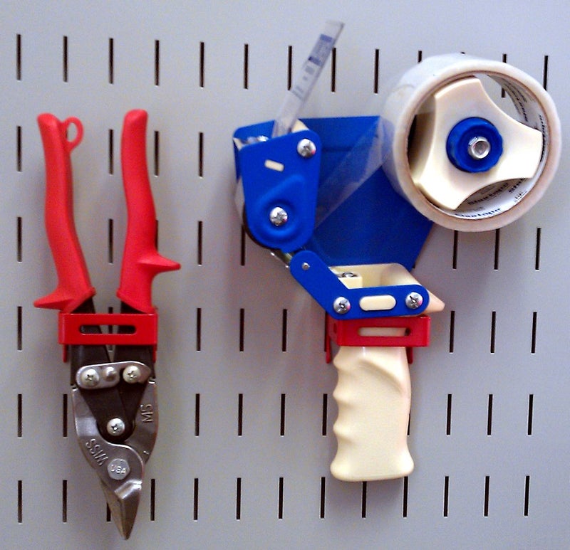 Wall Control 2in x 2in C-Bracket Slotted Metal Pegboard Hook Pegboard and Slotted Tool Board – Red - Image 3