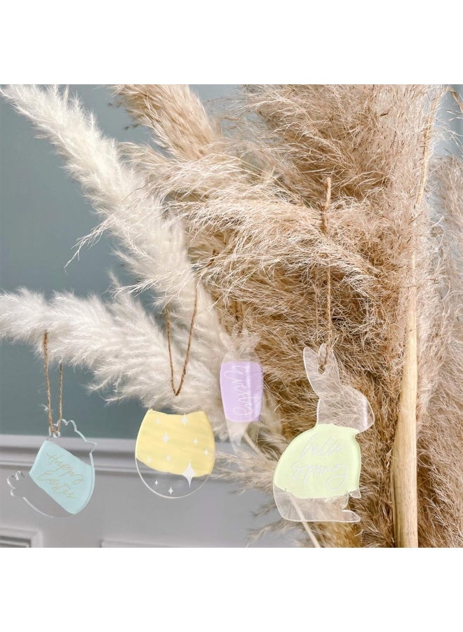 TPGP 12 Pack Clear Acrylic Gift Tag, Key Chain, Egg Bunny Carrot Bird Decorative Hanging Ornaments for Easter, Present Tag, Party Decor Keepsake, 1/8 inch Thick  - Image 2