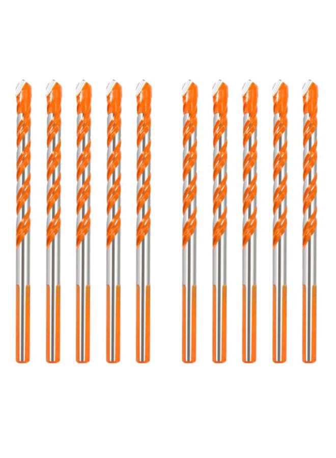 NIBEMINENT 10-Piece Twist Drill Bit Set Orange/Silver 10 x 6mm 