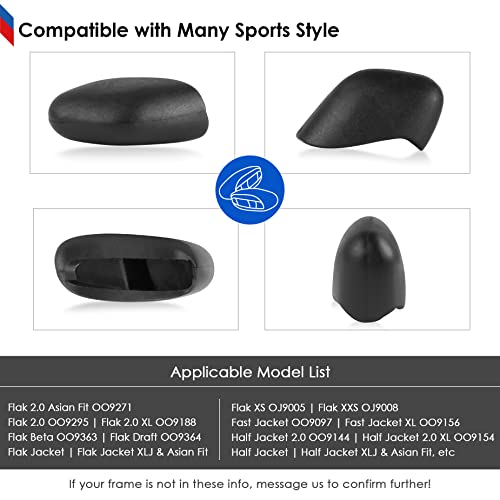 BLAZERBUCK Replacement Nose Pads Piece for Oakley Flak Jacket XLJ/Flak 2.0 XL/Half Jacket 2.0 XL/Half Jacket XLJ-Black+Grey - Image 4