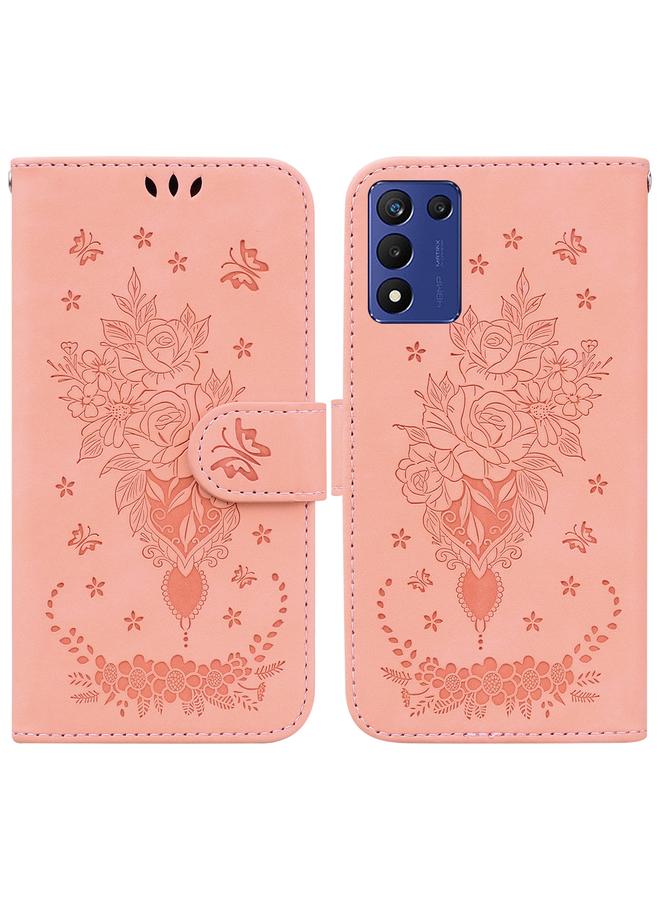 S-TOP Case For Realme Q3S / Q3T / 9 SE / 9 5G Speed Butterfly Rose Embossed Leather Phone Case - Image 1