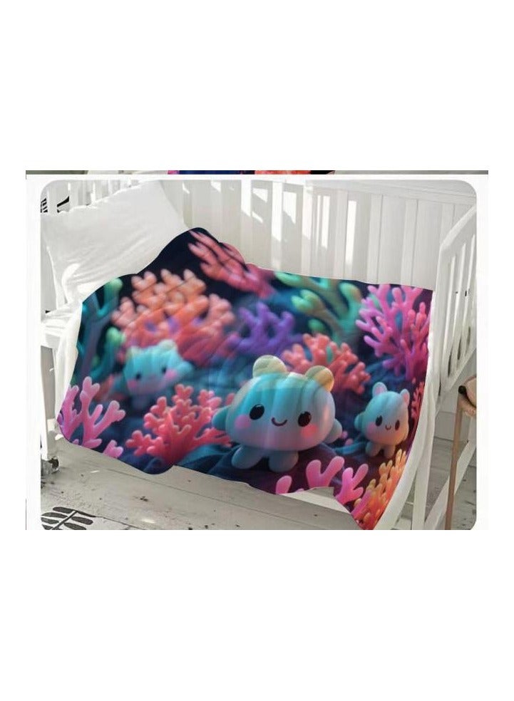 general Children's or student cartoon flannel thin blanket (warm and comfortable, suitable for sleep, games) 100cm*150cm - Image 1