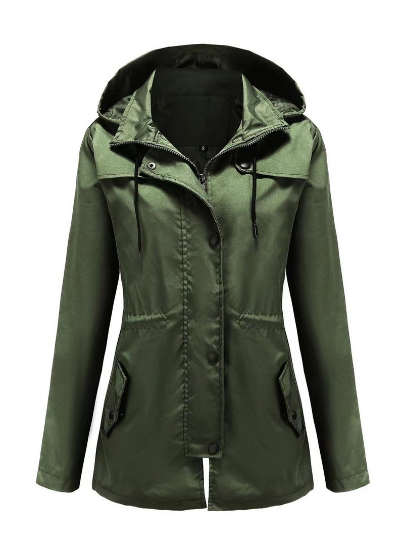 Loquat Autumn Winter Women's Hooded Windbreaker Casual Coat  - Image 1