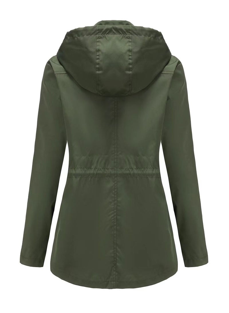 Loquat Autumn Winter Women's Hooded Windbreaker Casual Coat  - Image 2