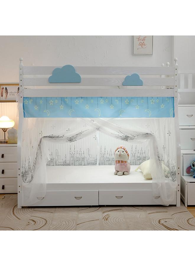 Bluejw Embroidered Dormitory Zipper Mosquito Net Student Bunk 1m1.2 Single Bed Curtain Shading Integrated 1.5 Mitt Encryption - Image 4