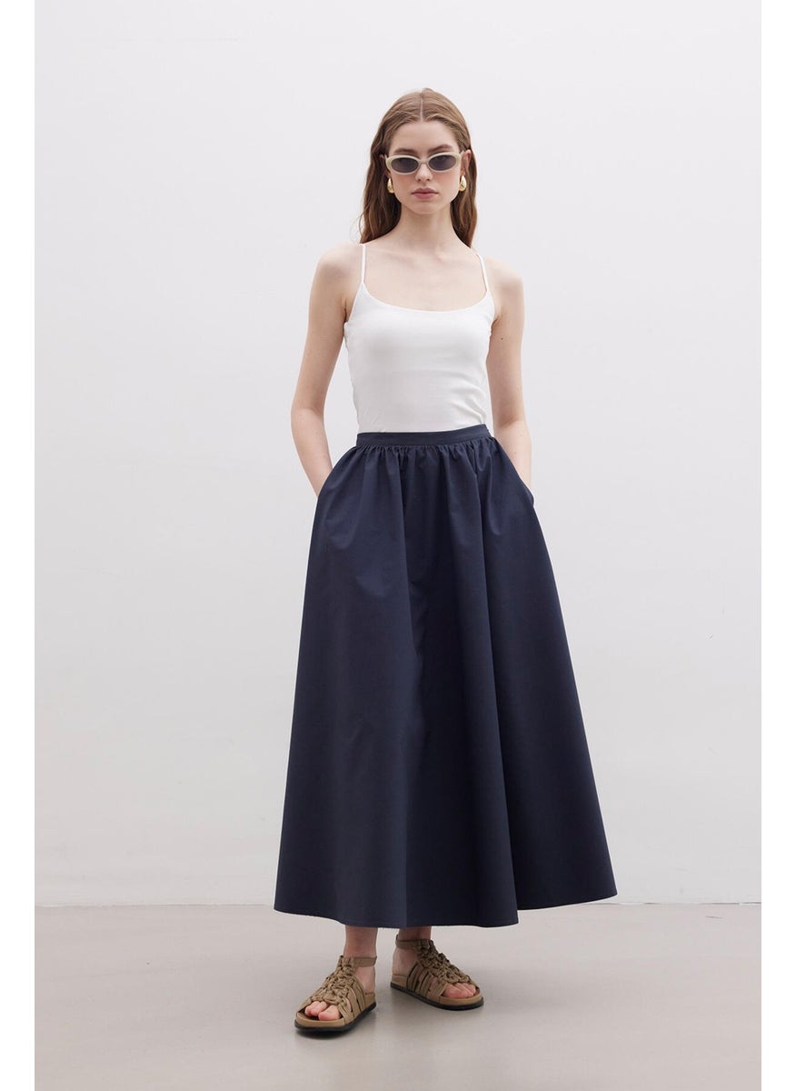 Manuka Flounced Premium Skirt Navy Blue  - Image 3