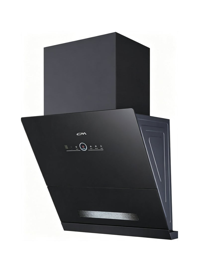 CM VARIETY 60cm Wall-Mount Range Hood – Black Glass Hood with Touch Control, Hand Sensor & LED Lighting - Image 1