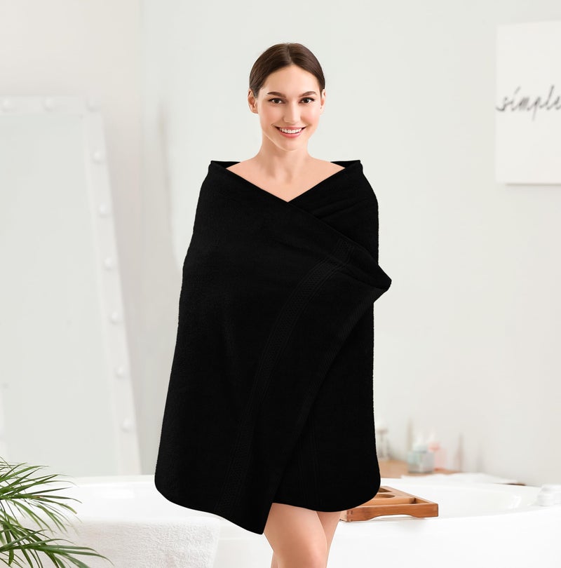 Utopia Towels 4 Pack Premium Bath Towels Set, 27 by 54 Inches, 100% Ring Spun Cotton 600GSM, Lightweight and Highly Absorbent Quick Drying Towels, Perfect for Daily Use, Black - Image 3