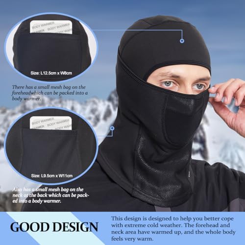 Sireck Cold Weather Balaclava Ski Mask, Fleece Thermal Winter Face Mask Head Warmer, Windproof Skiing Hunting Survival Motorcycle Accessories & Gear for Men Women(Black) - Image 3