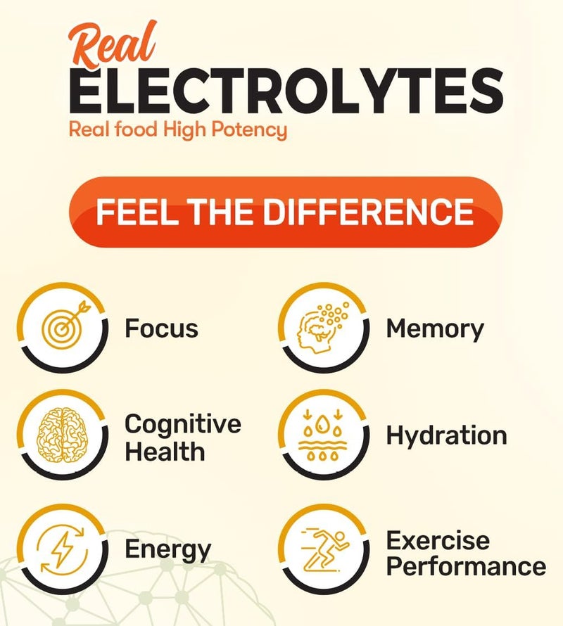 Great Naturally فوكوس أورانج نوتروبيك إلكتروليت هيدراشن دعم الدماغ لتعزيز الإدراك الذاكرة التركيز سيتوكولين كافيين عضوي ميثيل ب12 صنع في الولايات المتحدة - Image 3