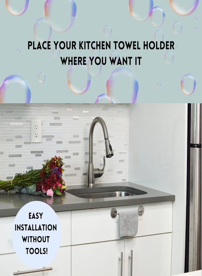 STEYDA Black Steel Dish Cloth Rail for Kitchen, Towel Holder for All Types of Sinks and Flat Smooth Surfaces - Image 2