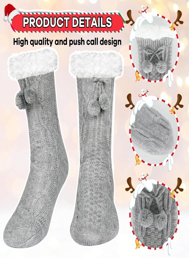 Lonfliness جوارب لونفلنس الناعمة والمريحة، 3 أزواج، للنساء، جوارب دافئة وناعمة، جوارب شتوية لطيفة مزودة بمقابض، متوفرة باللون الأحمر والأسود والرمادي، جوارب ناعمة ومريحة مناسبة لعيد الميلاد، للنساء والفتيات المراهقات - Image 4