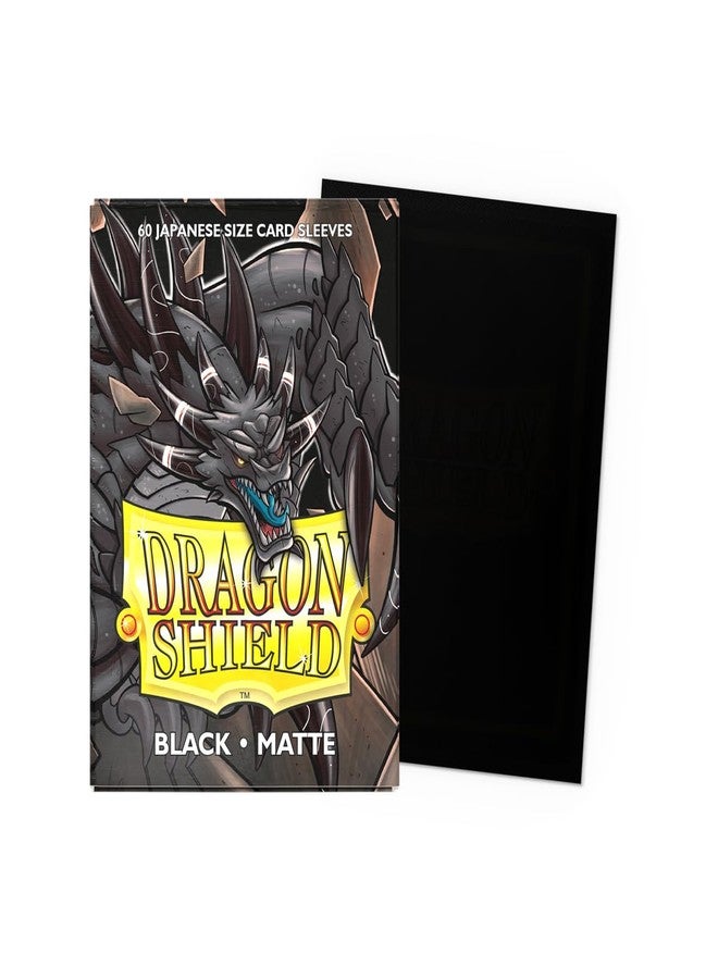 Dragon Shield | Japanese Size Card Matte Sleeves | 60 CT - Smooth & Tough Premium TCG Sleeves - Compatible with Yu-Gi-Oh, Naruto, Cardfight & Vanguard | Black - Image 2