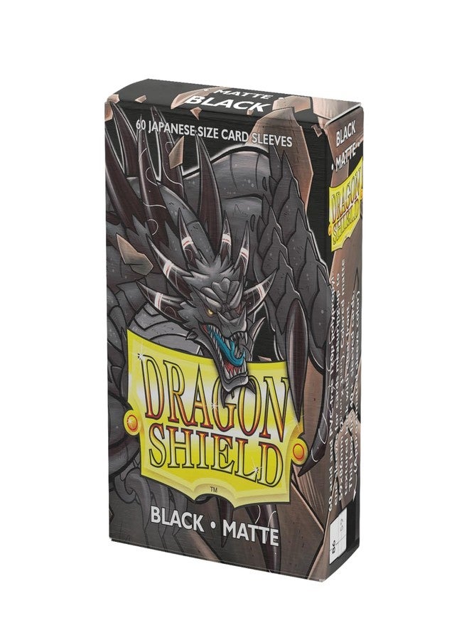 Dragon Shield | Japanese Size Card Matte Sleeves | 60 CT - Smooth & Tough Premium TCG Sleeves - Compatible with Yu-Gi-Oh, Naruto, Cardfight & Vanguard | Black - Image 1