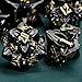 ARUOHHA DND Metal Dice Set Black Leaf Gold Numbers Design Polyhedral Dice with Box 7PCS D and D Dice RPG Role Playing Games D20 D12 D10 D8 D6 - Image 4
