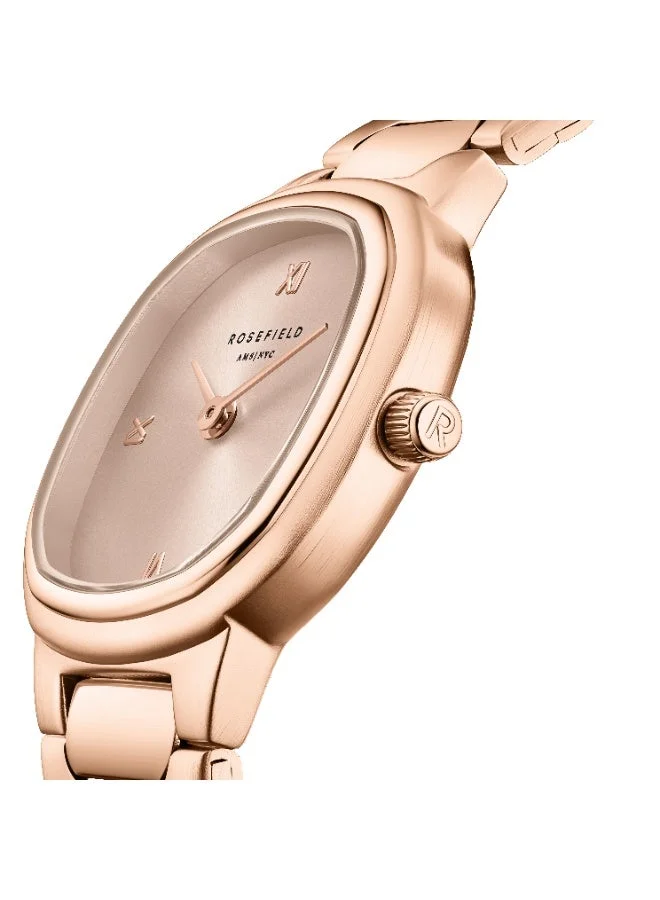 روزفيلد ساعة Rosefield Gaia XS Rose Gold Sunray Roman Indexes Rose Gold
