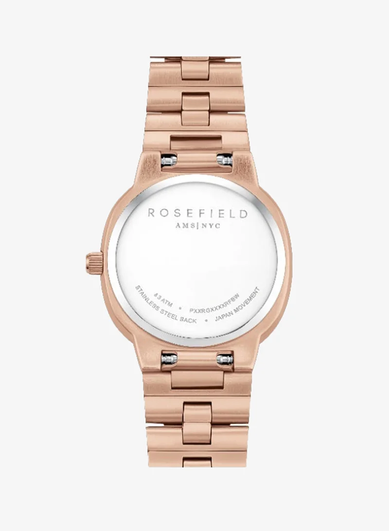 Rosefield  Women's Gaia XS Cushion Analogue Watch, Rose Gold Sunray Dial, Rose Gold Steel Bracelet for Women | Best Price UAE
