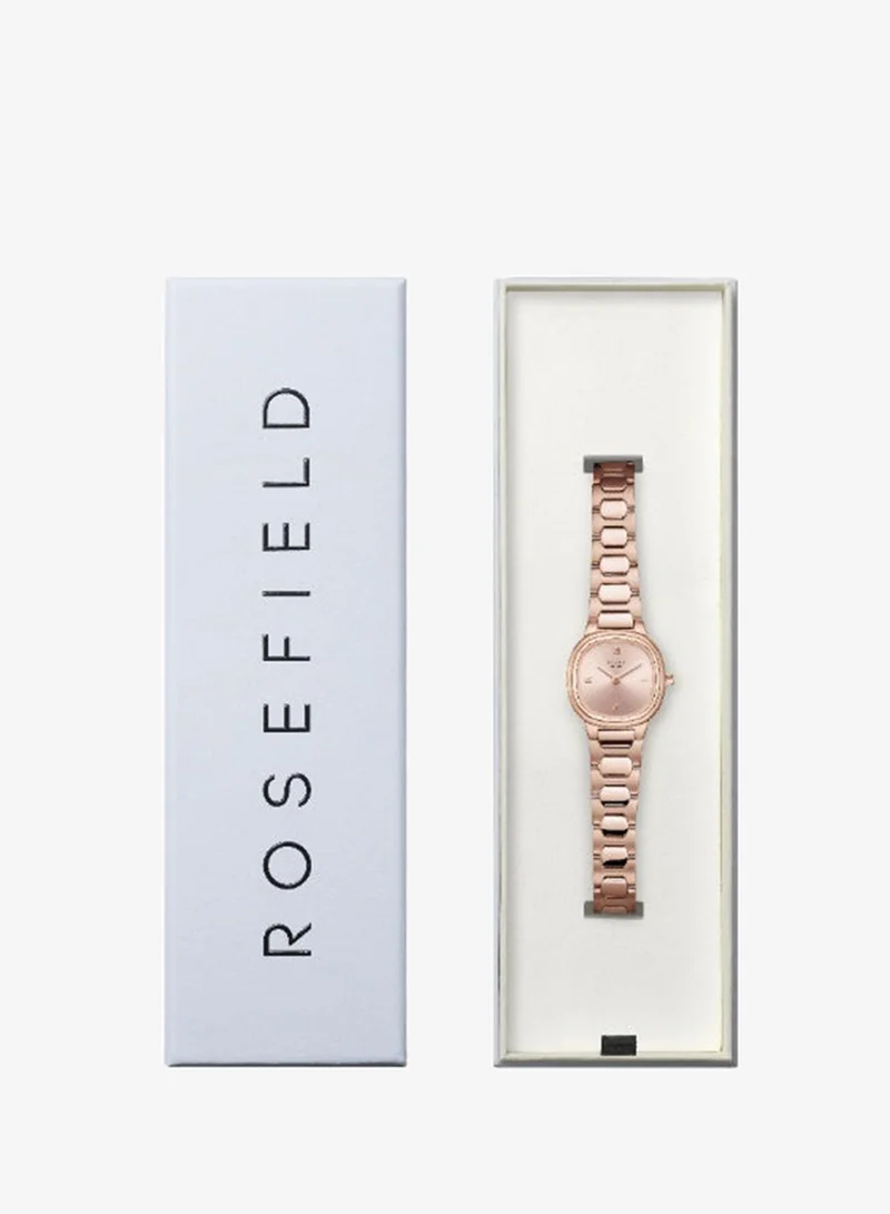 Rosefield  Women's Gaia XS Cushion Analogue Watch, Rose Gold Sunray Dial, Rose Gold Steel Bracelet for Women | Best Price UAE