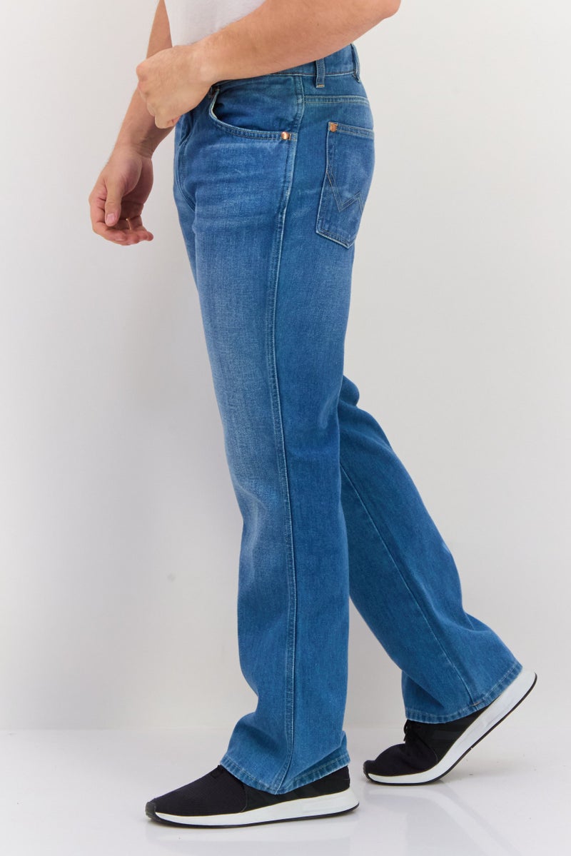 Wrangler Men Bootcut Washed No Stretchable Jeans, Light Blue - Image 3