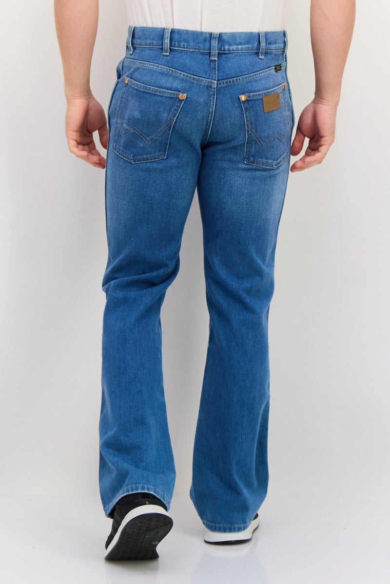Wrangler Men Bootcut Washed No Stretchable Jeans, Light Blue - Image 4
