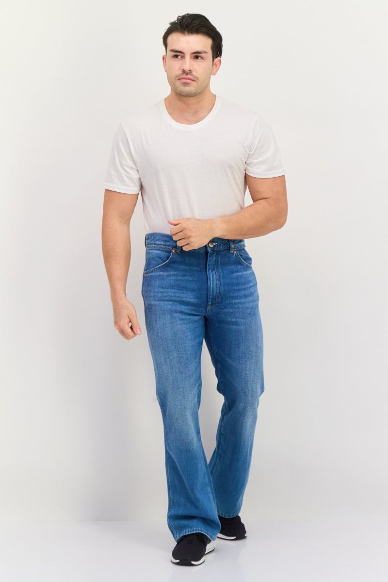 Wrangler Men Bootcut Washed No Stretchable Jeans, Light Blue - Image 2