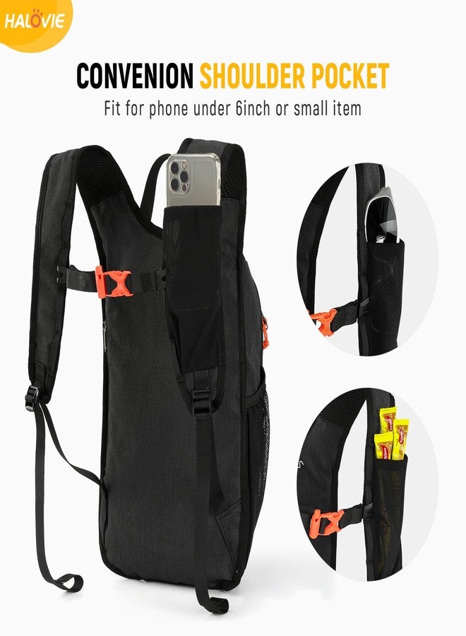 HALOVIE 15L Foldable Hiking Backpack Phone Pocket Lightweight Travel Daypack Shoulder with Chest Strap Small Packable Pack, Black, Small, Travel - Image 2