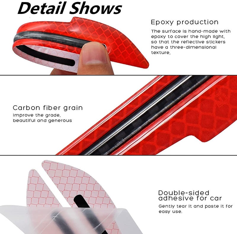 Allure Auto® 2 Pieces Reflective Car Stickers Set Rearview Mirror Reflective Warning Stickers Car Side Reflective Stickers for Car Safety (White) for Hyundai Creta 2020 - Image 4