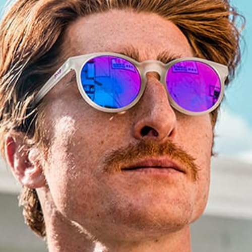 goodr Strange Things Are Afoot Polarized Round Sunglasses, Small Sized (Circle G), Clear Translucent Frame with Purple Mirrored Reflective Lenses, UV400 Protection, No Slip, No Bounce - Image 4