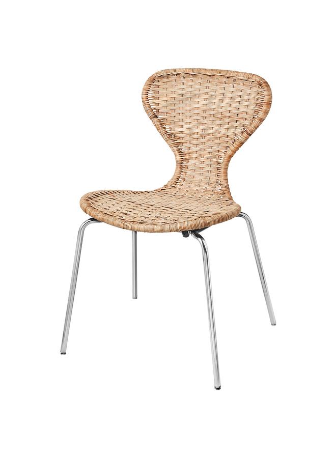 Zaboon Chair, Handmade Rattan/Sefast Chrome-Plated - Image 1
