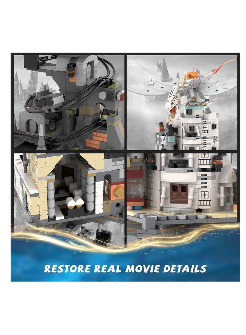 Harry Castle Potter Gringotts Bank Building Set, 1056 PCS Harry Potter Castle, Diagon Alley Architecture Model Collection Display, Compatible with Lego, Ideas Gift Building Toy for Adults Kids - Image 3