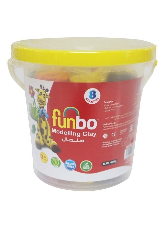 Funbo Modelling Clay in Tub 8 Colours, 400g - Image 1
