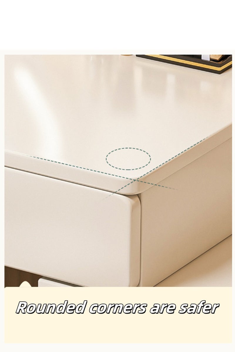 مكتب الغرور، مكياج ملابس طاولة الغرور مقعد مع خزانة، خزانة تخزين مكياج متعددة الوظائف مع الدرجات للنساء والفتيات، أبيض 140 سم - Image 5