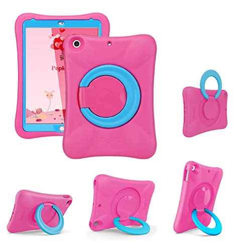 NLR FUN Kids EVA Case for iPad | Multi-Direction Stable Stand | Compatible with 10.2-Inch iPad 2021/2020/2019 (9th/8th/7th Generation) (Pink+Blue) - Image 1