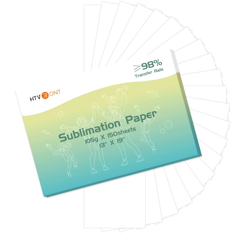 HTVRONT Sublimation Paper 13x19 Inches  150 Sheets Excellent Ink Release Sublimation Transfer Paper for Tumblers Mugs Tshirts