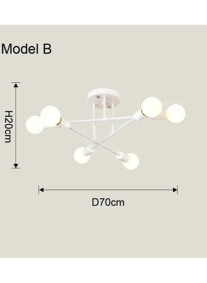 Generic 6 Heads Modern Ceiling Chandelier Restaurant Dining Sitting Room Hanging Lamp Iron Nordic Home Decor Lighting Fixture  - Image 4