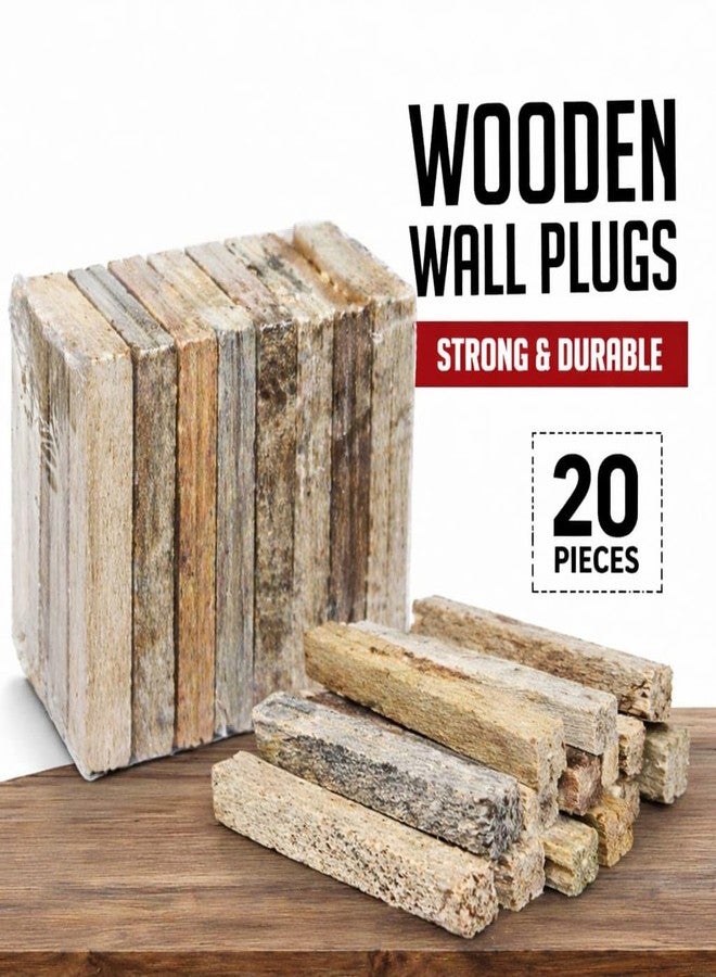 VTL Wooden Wall Plugs 20 pcs | Strong & Durable Wood Gatta for Screw Fitting | Heavy Duty Wall Fixing Plugs for Home, Furniture & DIY Use - Image 2