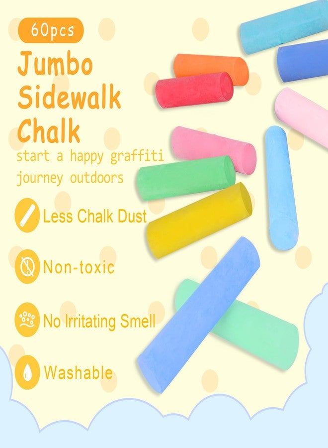 UZLU 60 PCS Sidewalk Chalks - 30 Colors, Drawing Chalk for Kids, Jumbo Washable Chalk Giant Box Non-Toxic Dustless, Painting on Sidewalk,Outdoor Art, Blackboard, Playground - Image 3