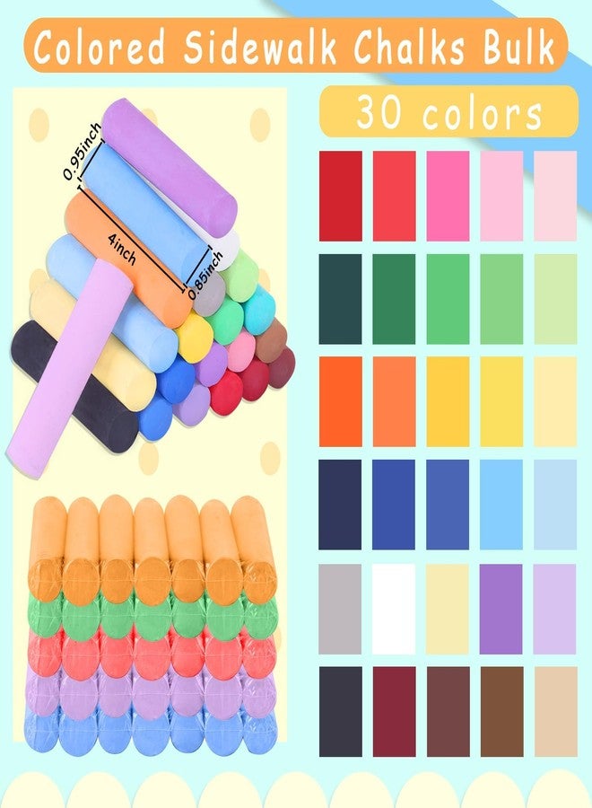 UZLU 60 PCS Sidewalk Chalks - 30 Colors, Drawing Chalk for Kids, Jumbo Washable Chalk Giant Box Non-Toxic Dustless, Painting on Sidewalk,Outdoor Art, Blackboard, Playground - Image 2