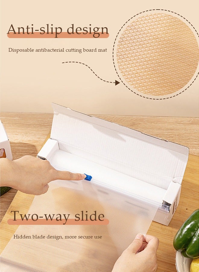 DUNISO Disposable cutting board, plastic antibacterial cutting pad with built in sliding cutter, suitable for kitchen, barbecue, camping, travel, 24 * 300cm  - Image 3