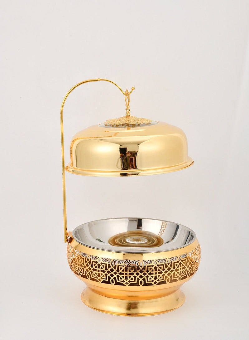 Jourvent Golden Stainless Steel Hot Pot, Food Insulators, Supperware, Supper Food  lid and stand in a luxurious one-piece design  - Image 1