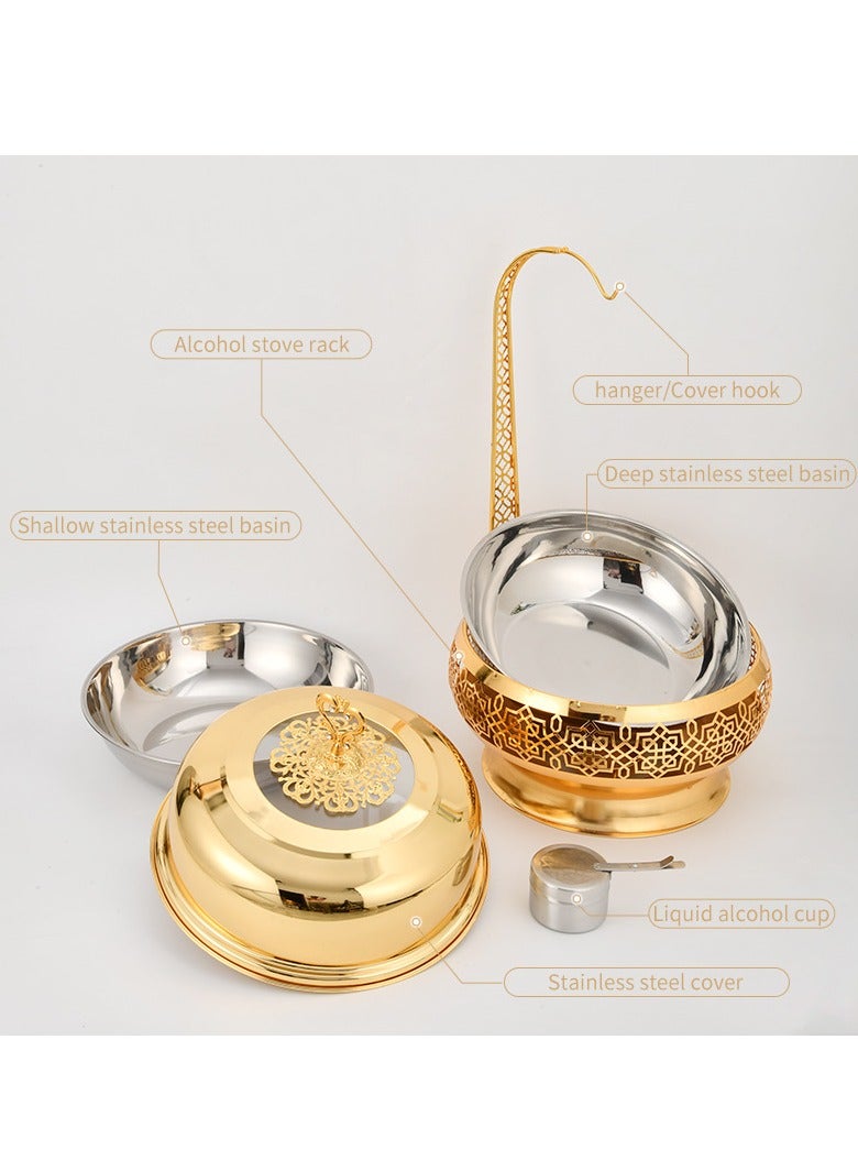Jourvent Golden Stainless Steel Hot Pot, Food Insulators, Supperware, Supper Food  lid and stand in a luxurious one-piece design  - Image 4