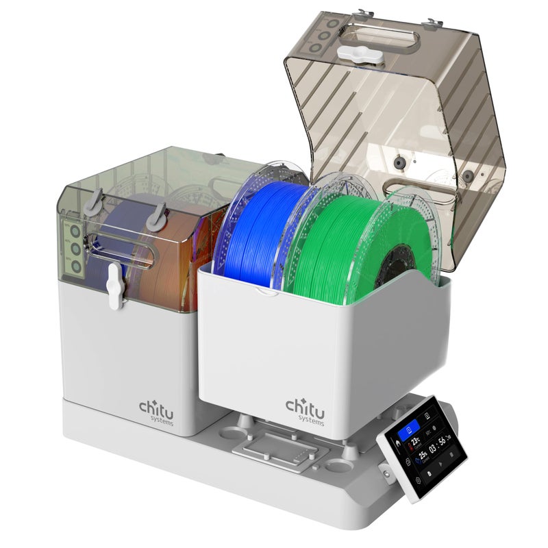 chitu systems مجفف خيوط Chitu Systems E1 لـ 4 بكرات، احتفاظ تلقائي بالرطوبة، تحكم مستقل مع 2 غرفة قابلة للإزالة لخيوط الطباعة ثلاثية الأبعاد من النايلون، ABS، TPU، PETG، PLA، متوافق مع AMS Lite - Image 1